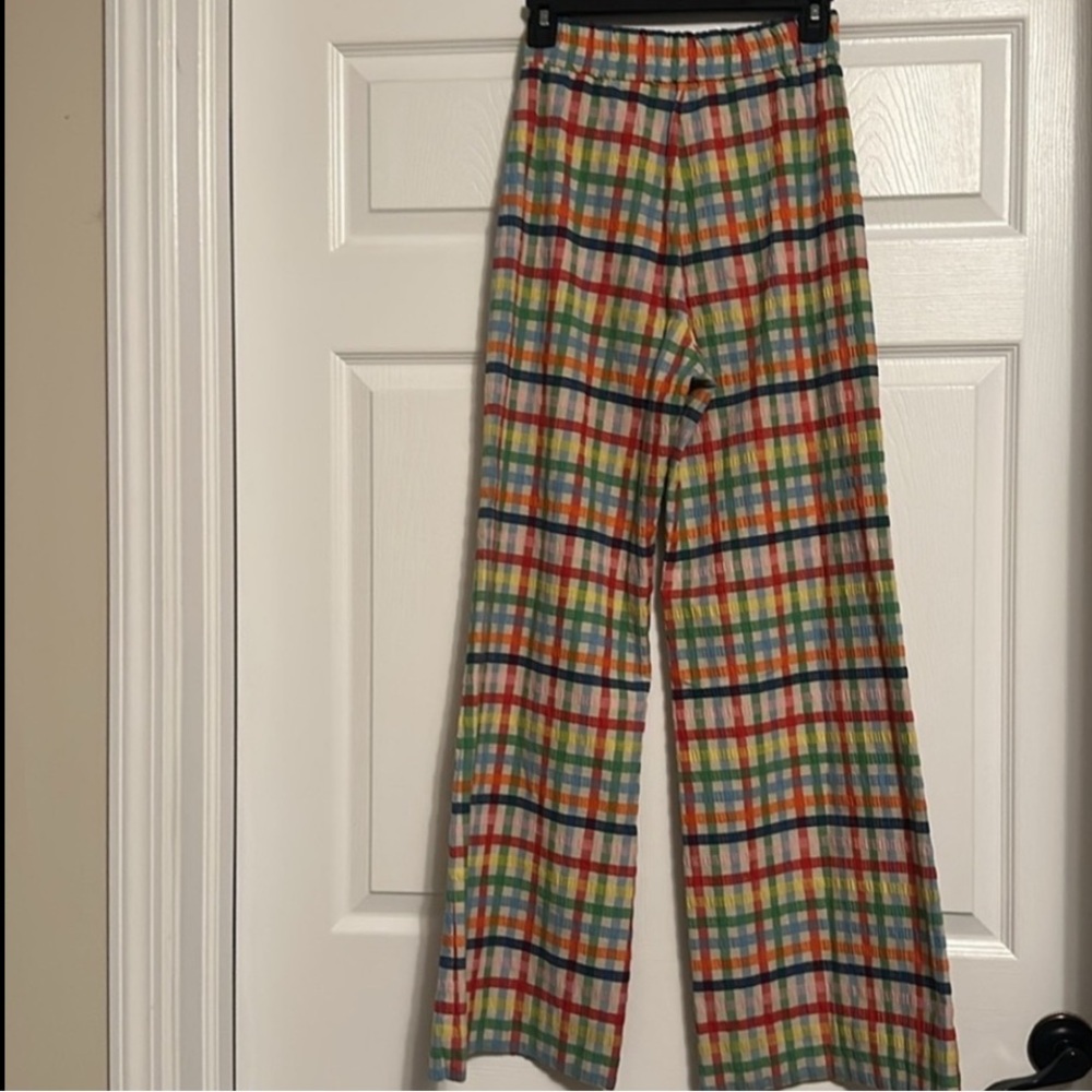 Vtg Wippett Multicolor Plaid Bell Bottom Pants - Picture 5 of 9